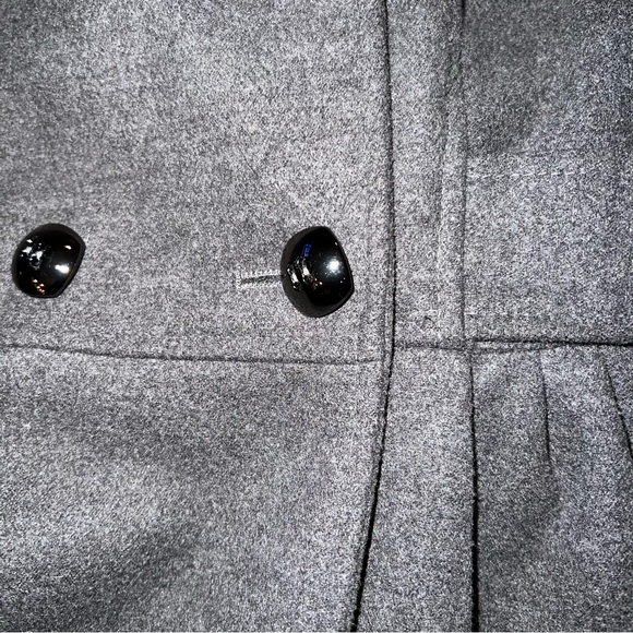 Hydraulic sz XS charcoal gray double breasted faux wool gathered lined Pea Coat - Picture 10 of 16